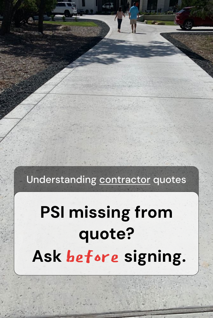 PSI missing from quote? Ask before signing.