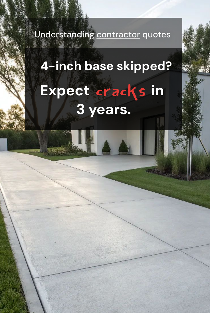 4-inch base skipped? Expect cracks in 3 years.